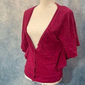 🍀2for$25🍀 Charlotte Russe Magenta Button-Down Batwing Cardigan Medium Y2K Style